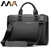 mva mens bags genuine leather men briefcase bag business leather laptop bag shoulder fashion office handbag 13 3 laptop 7355