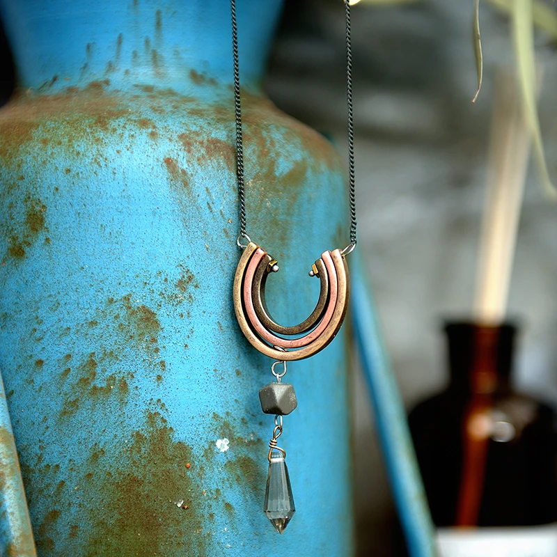 

Fever&Free 2019 Collar Mujer Crystal Necklaces Vintage Ethnic Tribal Knotted Stone Pendants Necklaces Collane Gift Drop Shipping