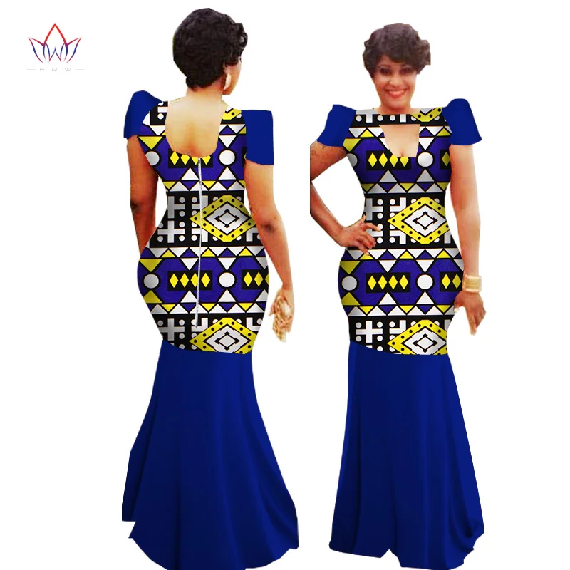 

Dashiki African Dresses For Women Spring Bazin Ankara Dresses short Sleeve Plus Size Afriacn Print Clothes For Women WY1156