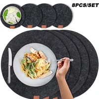 8pcsset felt placemats anti slip table mats fork coasters insulation pads absorbent non slip mat