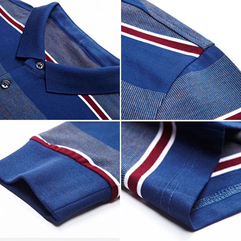

2019 New Men's Business Casual POLO Shirt Classic Style Stripe Fashion Long Sleeve Polo Shirt Male Brand High Quality Clothes