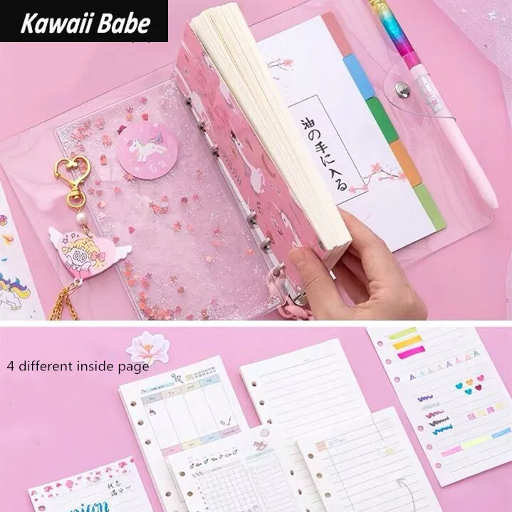2022 Kawaii Bling Cherry Blossoms A6 свободный дневник блокнот журнал записная книжка ежедневник