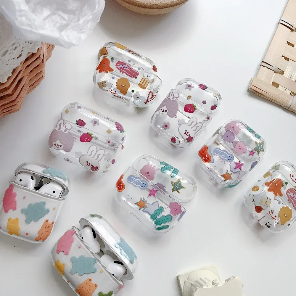 Чехол для наушников AirPods милый мультяшный медведь кролик чехол s Apple Airpods 2 3 pro
