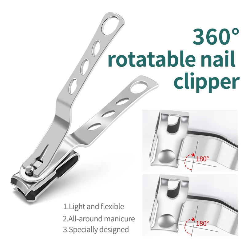 

Professional 360 rotatable Stainless Steel Nail Clippers Cutter Toenail Fingernail Manicure Trimmer Clippers for Thick Nail Tip