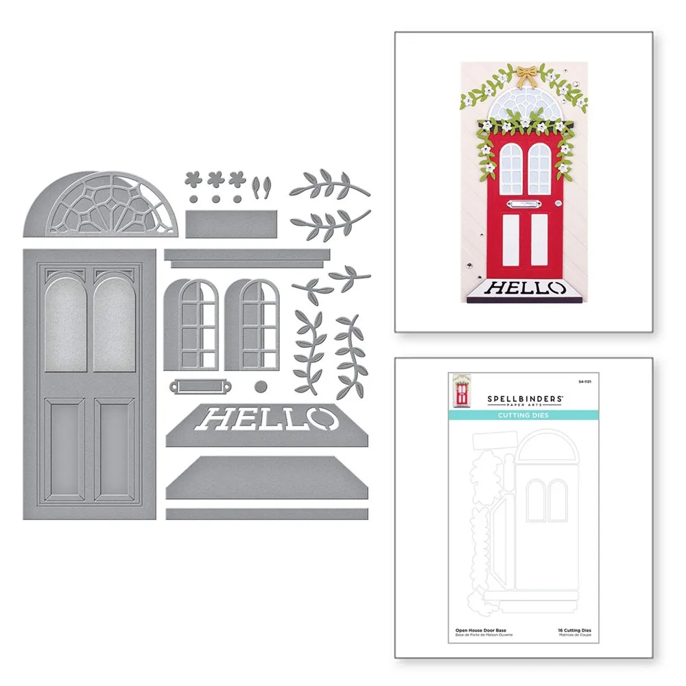 

Open House Door Base Etched Dies 2021 Arrival New Metal Scrapbook Diary Decoration Stencil Embossing Template Diy Greeting Card