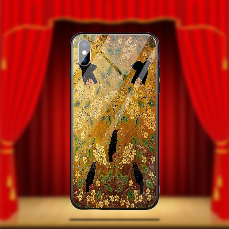 Phone Cases Cover for iPhone 8 7 6 6S Plus X XR XS 11 Pro Max Coque Bags Personalized Pattern Khokhloma Black Flower | Мобильные