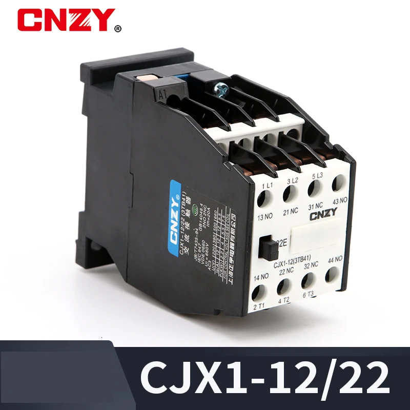 CJX1 22(3TB43) 3 фазный полюсный 2NC + 2NO 22A контактор переменного тока 24 36 110 220380 в