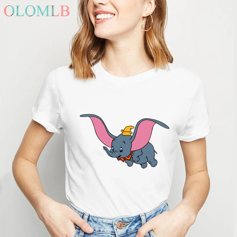 Футболка Dumbo Женская Очаровательная футболка с принтом в виде слона животным femme