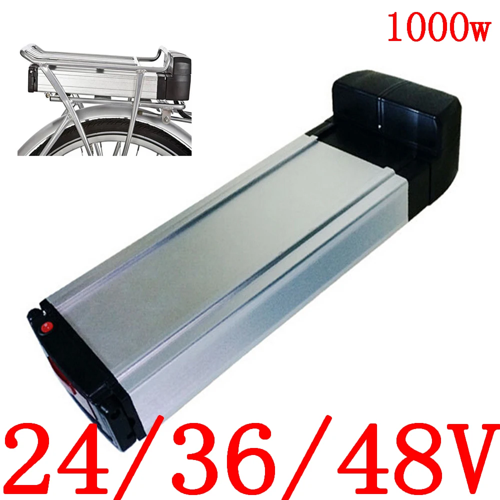 

24V 36V 48V Electric Bike Battery 10AH 13AH 15AH 18AH 20AH Rear Rack Lithium E-Bike Battery with Taillight+Double Layer Luggage