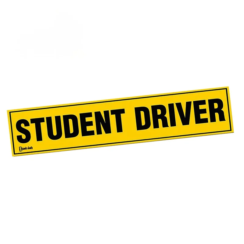 

13x4cm Student Driver Text Auto Car Stickers Safety Sign Vehicle Bumper Decals Suitable for JDM VAN Decor