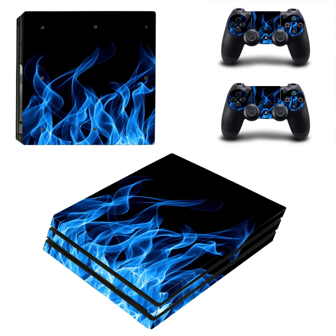 

Blue Fire PS4 Pro Skin Sticker Decals Cover For PlayStation 4 PS4 Pro Console & Controller Skins Vinyl