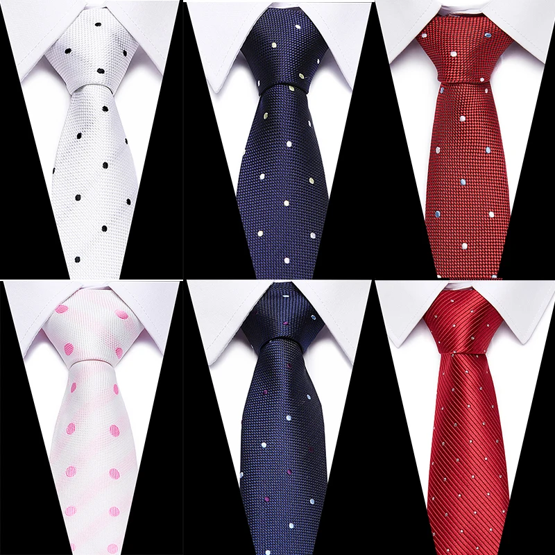 

Wine Red Luxury Dot Tie 100% Silk Tie For Male Formal Busssiness Wedding Party
