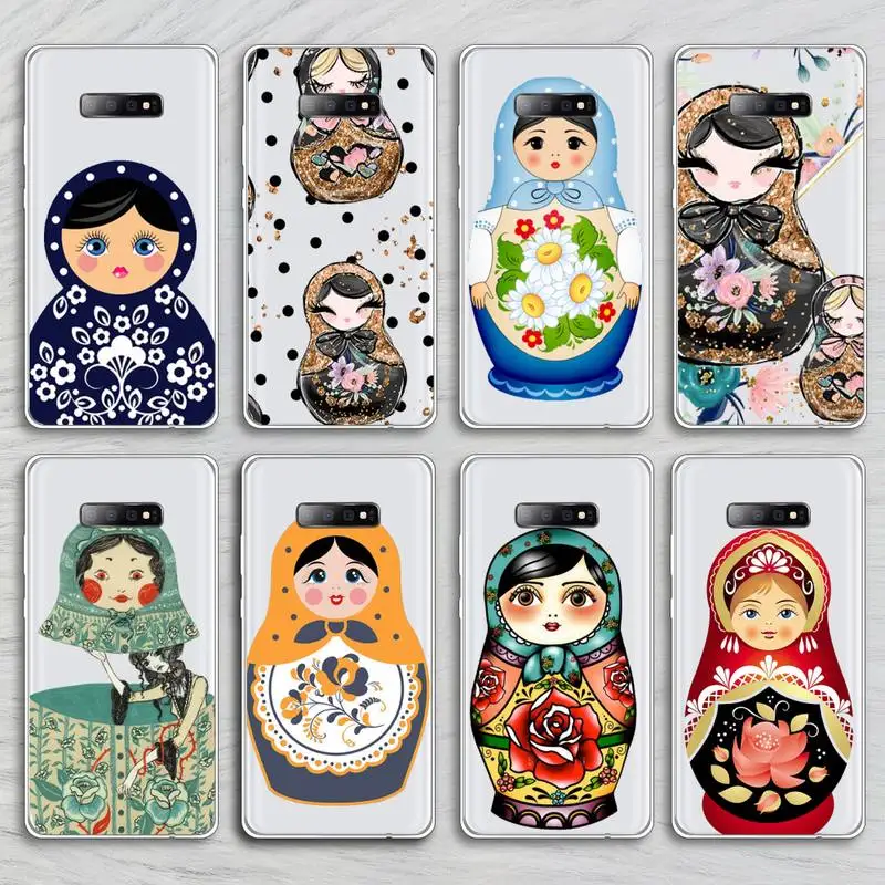

Russian matryoshka Dolls Phone Case Transparent for Samsung A71 S9 10 20 HUAWEI p30 40 honor 10i 8x xiaomi note 8 Pro 10t 11