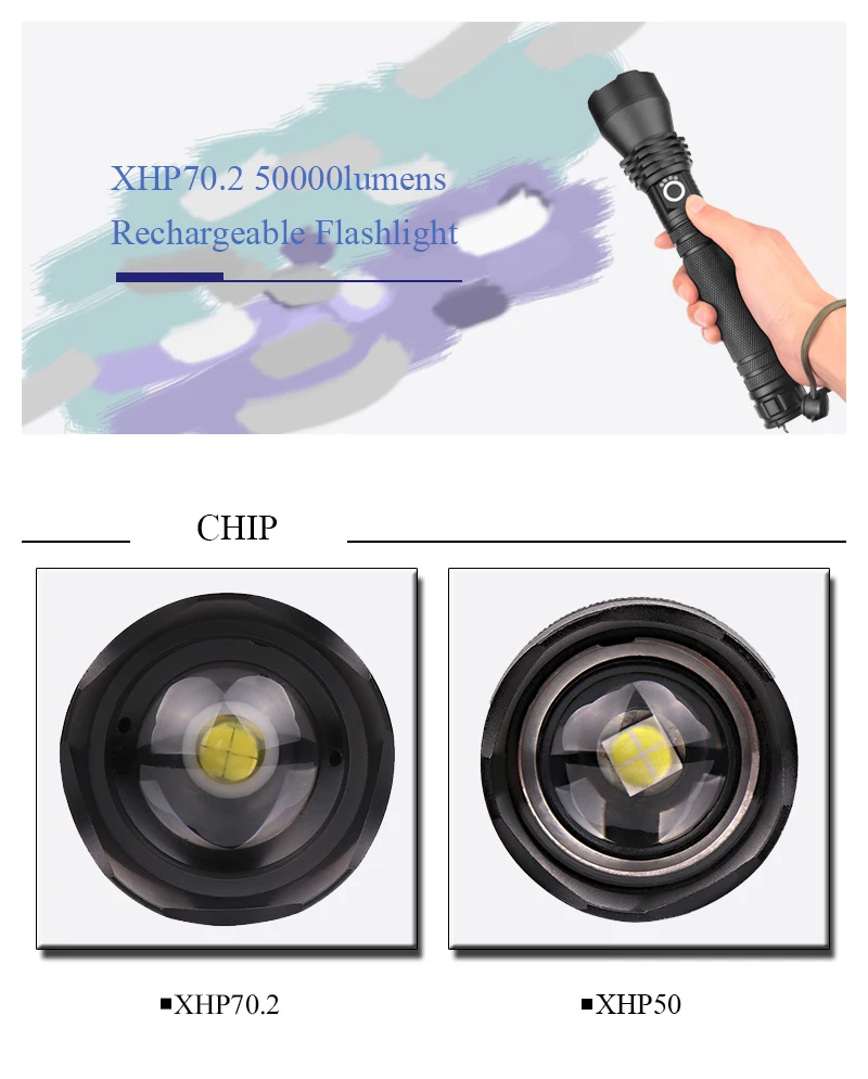 Litwod Z201285 XLamp XHP70.2 50000lm высокий мощный тактический светодиодный вспышка светильник фонарь светильник 18650 26650 Батарея Фонари Отдых на природе