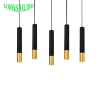 3w 5w 7w mini hanging light led pendant light kitchen island bar lighting black and gold brushed finish with round chassis