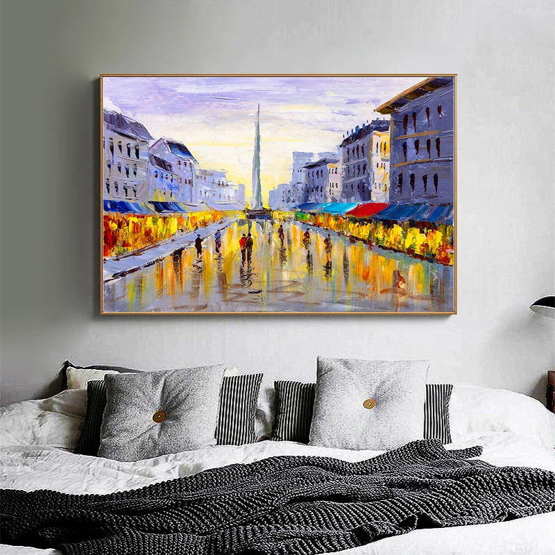 Красный зонтик Лондонский город Биг Бен картина маслом HD Печать на холсте плакат