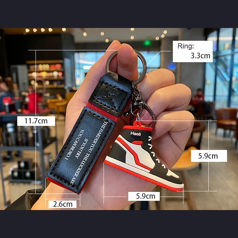 

3D Mini Sporty Shoes Silicone Sneaker Keychains Car Key Ring Bag Zipper Decoration Charms Unisex Fashion Gifts