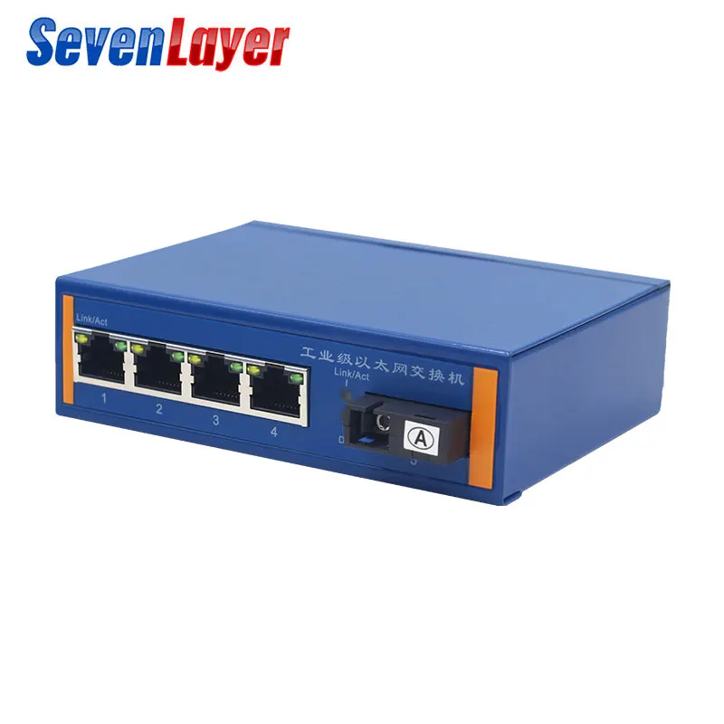 Промышленный Ethernet коммутатор 10/100 м волоконные переключатели 1SC 4 RJ45