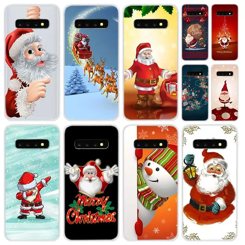 Мягкий силиконовый чехол для Samsung Galaxy S21 S20 Uitra S10 S9 S8 Plus Lite Ultra S20fe S10e S7Edge Санта-Клаус