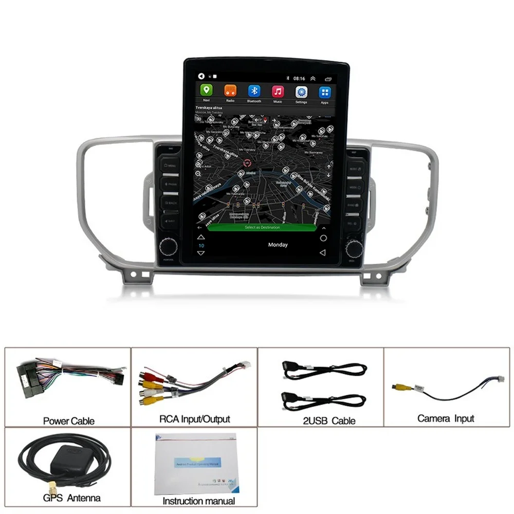 Автомобильный мультимедийный плеер Android в стиле Tesla с GPS-навигацией Bluetooth Wi-Fi