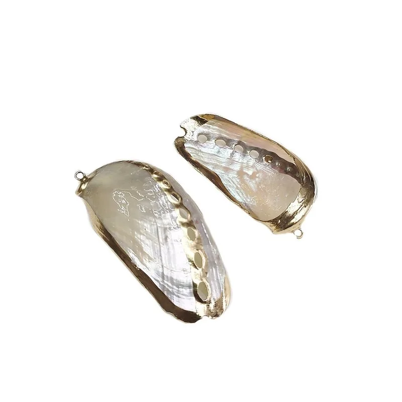 

Natural Shell Colorful Gold-plated Conch Shell Pendant Handmade DIY Necklace Pendant Jewelry Accessories