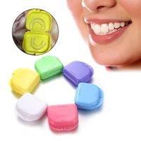 1 pc new 6 colors denture storage box mouth guard container braces case portable dental appliance supplies tray health care