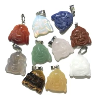 personality classical buddha head shaped gem pendant handmade crafts diy necklace sweater chain jewelry accessories gift making