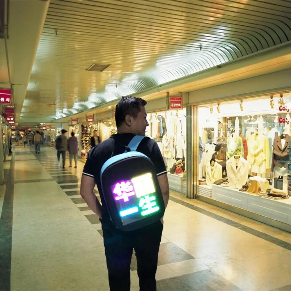 Smart Led Backpack Screen Wifi Advertising with Display Wireless Dynamic Shoulder Bag Gift | Лампы и освещение