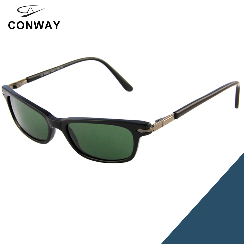 Black-G15 Conway, ультра тонкие солнцезащитные очки для женщин, прямоугольные солнцезащитные очки, маленькая голова, весна, шарнирные очки, оттенки, гибкие наушники - Цвет линз: Black-G15