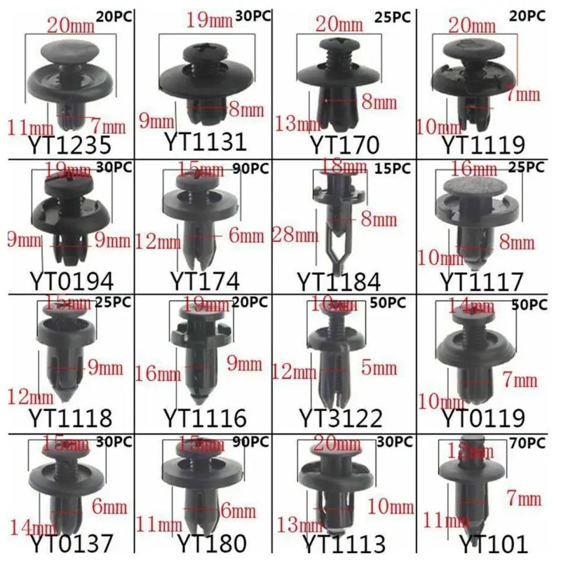 

Universal 620 Pcs Fastener Clips Mixed Car Fasteners Door Trim Panel Auto Bumper Rivet Retainer Push Engine Cover with Box Q84E