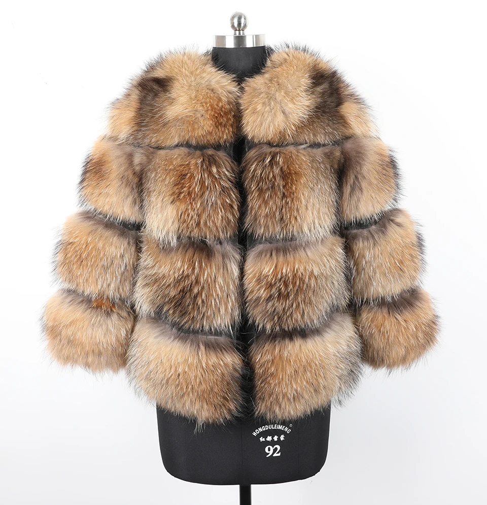 coat-60cm Зима, новое качество, Лисий мех, женский короткий секционный теплый уплотненный натуральный Лисий мех, модное роскошное тонкое пальто из лисьего меха для женщин - Цвет: coat-60cm