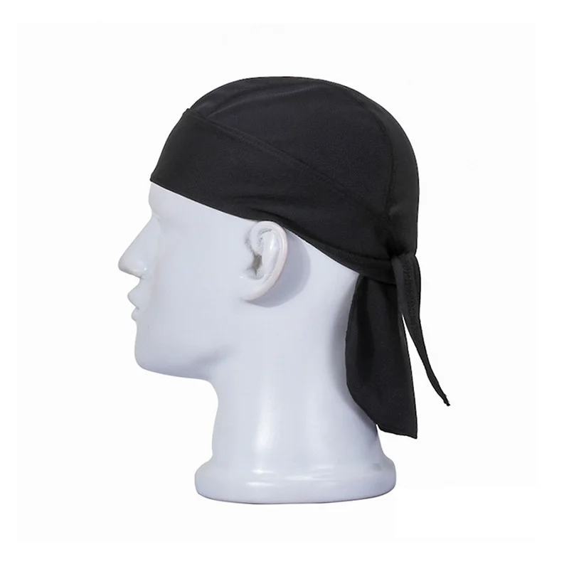 Модный шарф Du-Rag, головной убор, шапка с завязками, Байкерская Кепка, мужская, женская, для спорта на открытом воздухе, головной убор, одноцветная повязка на голову, банданы - Цвет: Зеленый