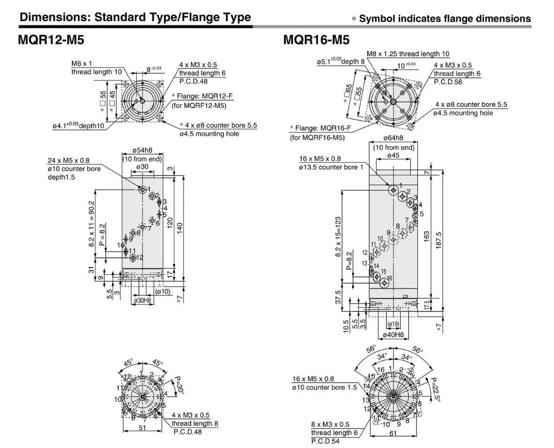 SMC высокоскоростная вращающаяся MQR2-M5 MQR4-M5 MQR8-M5 MQR12-M5 MQR16-M5 пневматические компоненты mqr серии