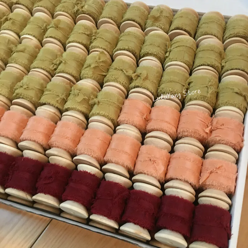 5 метров Ins стиль настоящая шелковая лента шифон ручной работы ремесла отвесный