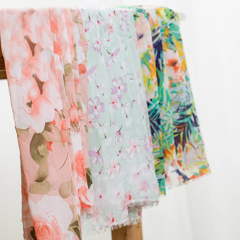 

Let's DIY Summer Dress Floral Printing Dress Fabric 75D Chiffon Plain Fabric Beauty Dress Scarf DIY Hand Making Chiffon Fabric