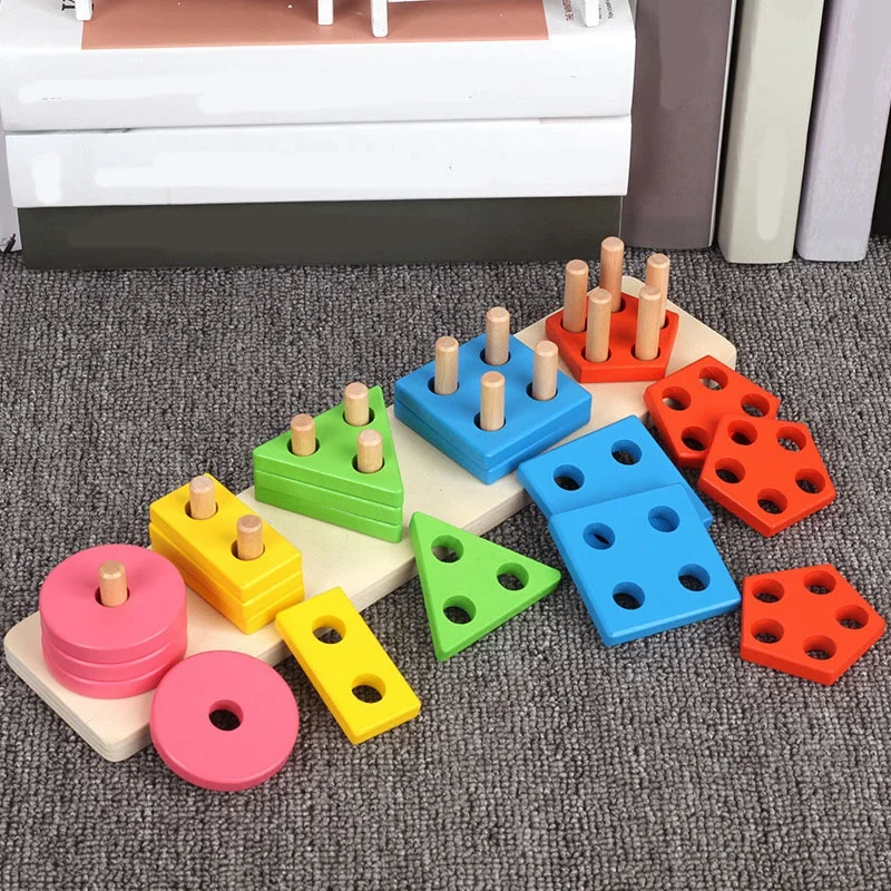 

Деревянные игрушки геометрический 3D паззл деревянные сенсорные игрушки Обучающие Игрушки для раннего развития для детей подарок на день р...