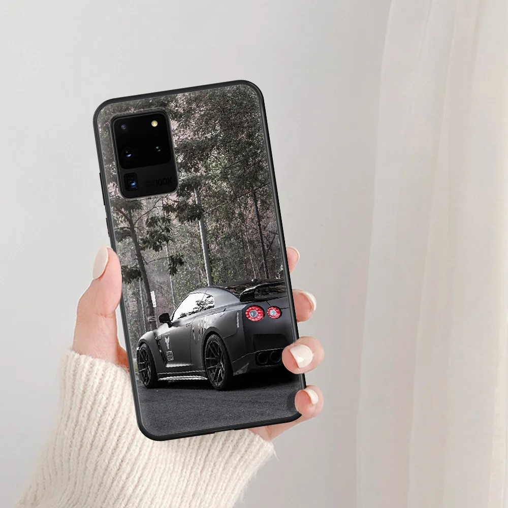 

Sport car GTR Fashion Phone Case For Samsung Galaxy Note S 8 9 10 20 Plus E Lite Uitra black Hoesjes Luxury Coque Pretty Shell