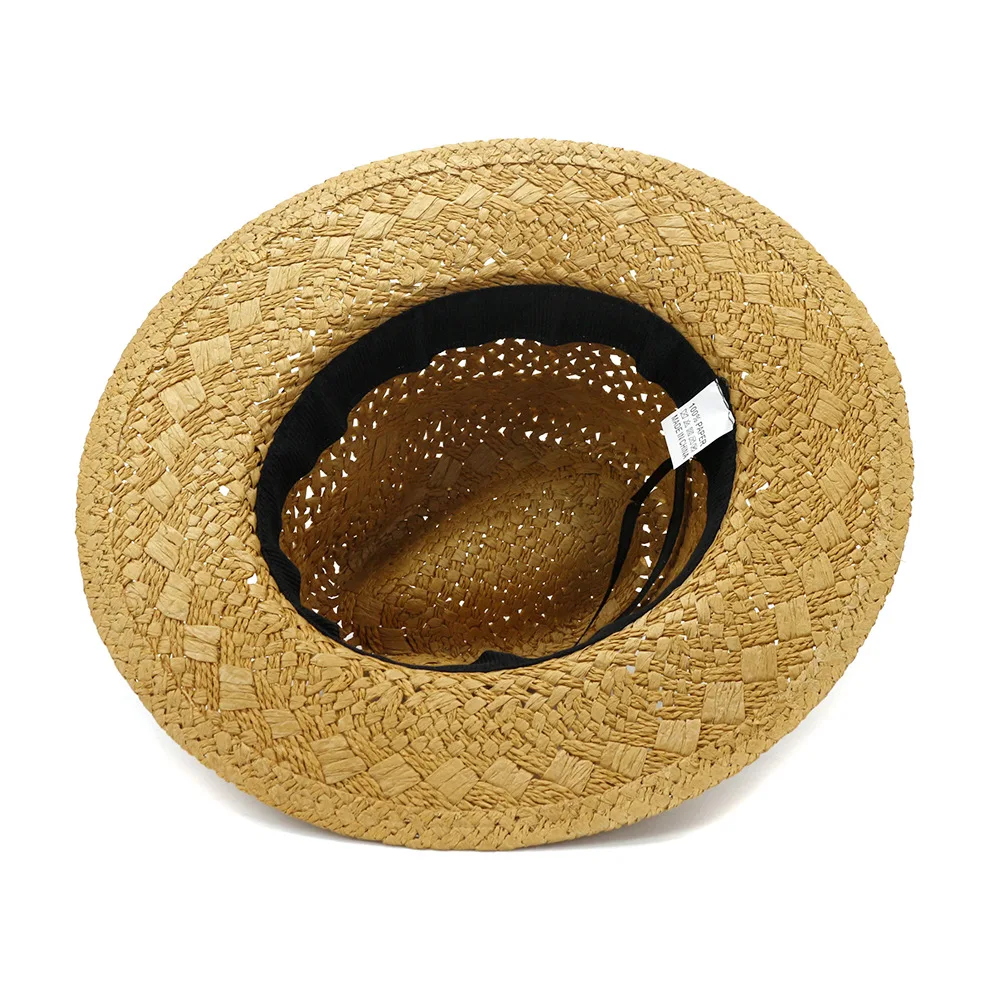 

New men's and women's outdoor travel sunscreen sun jazz hat hand-woven straw hat sun hat