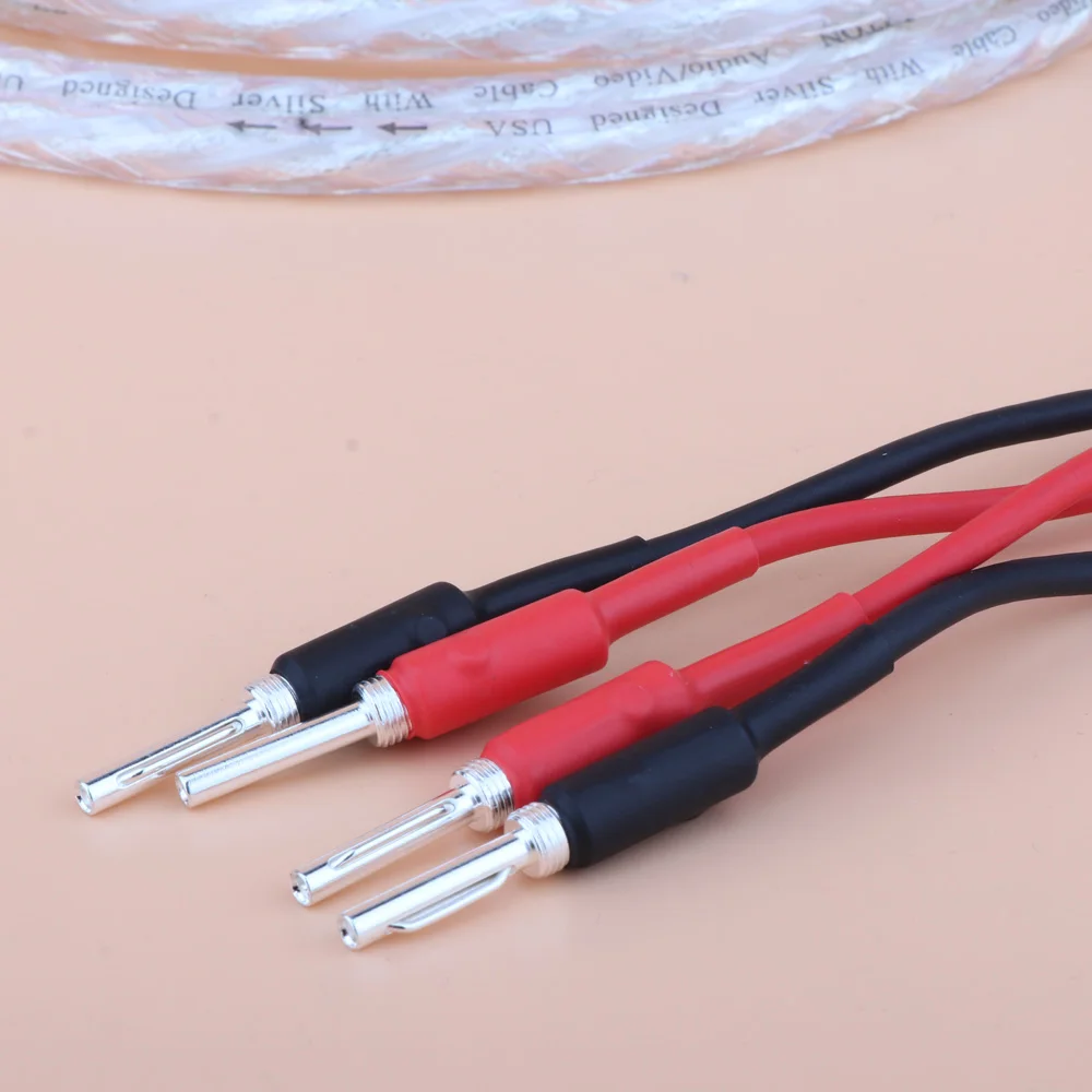 Hifi аудиофил посеребренный Банановый штекер AMP динамик кабель|Кабели VGA| |