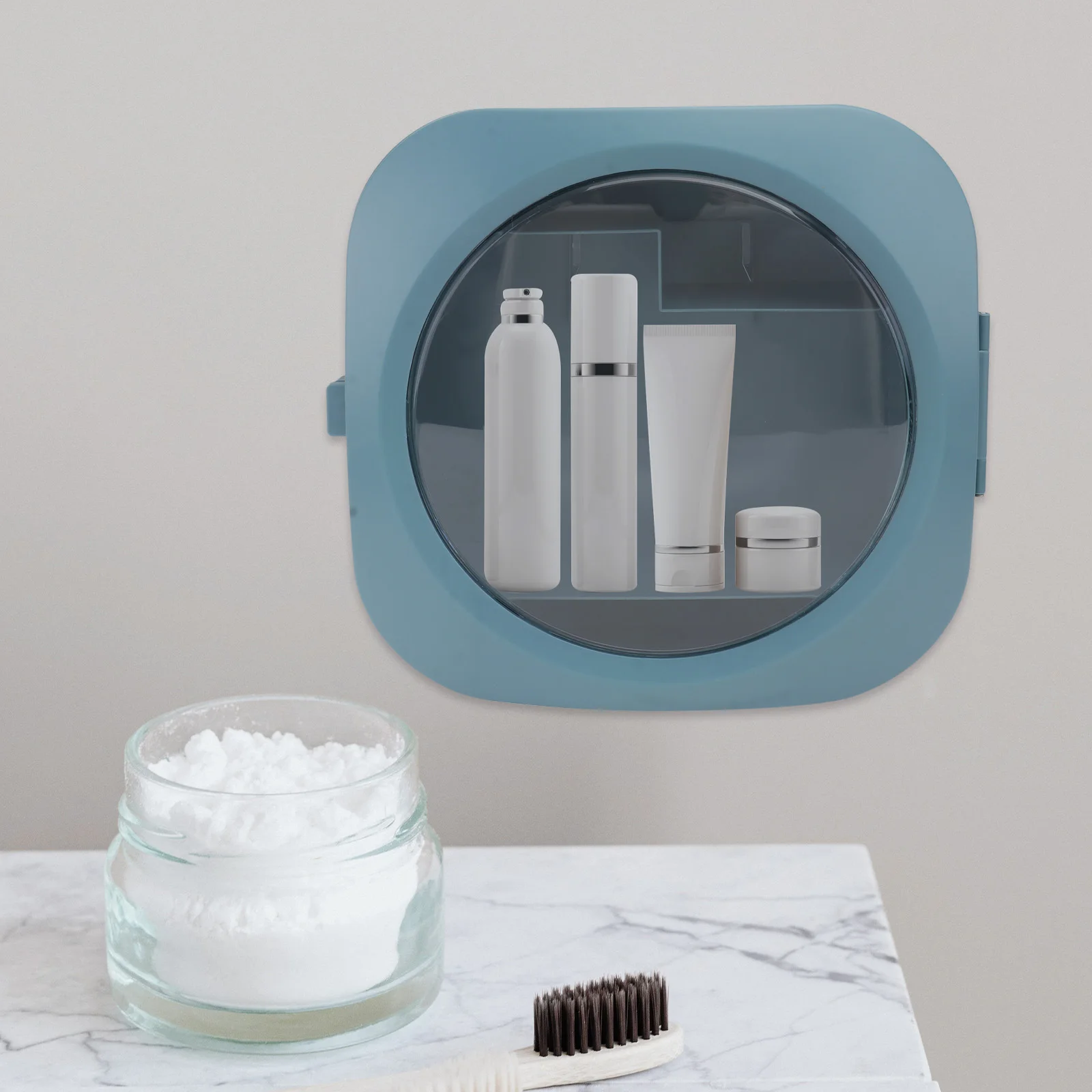 

1pc Plastic Wall Hanging Storage Box Large Capacity Compartments Wall Shelf