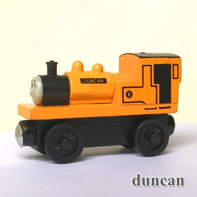 duncan Магнитный деревянный паровозик Томас деревянная игрушка паровозик Томас деревянная модель паровозиков для детей Томас и Друзья Строительные Деревянные игрушки для детей - Цвет: duncan