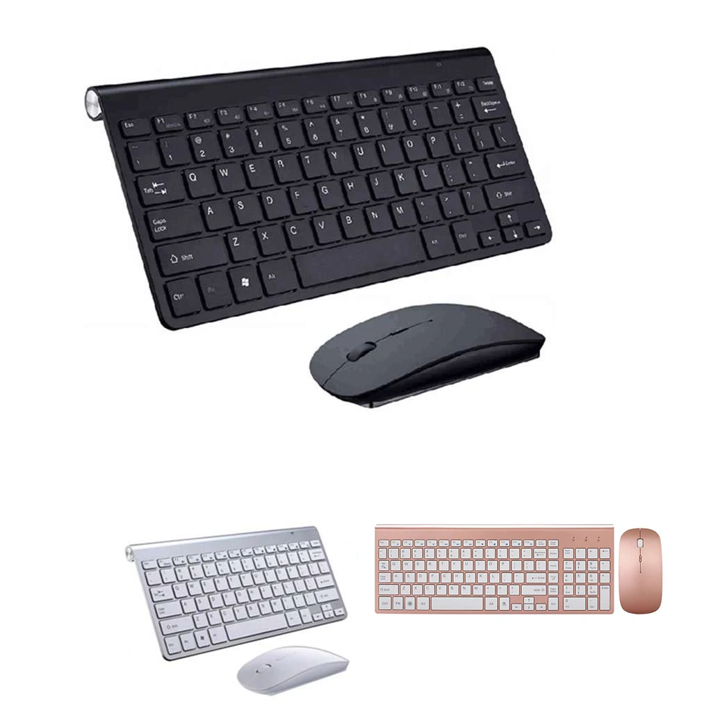 

Mini Multimedia Keyboard Mouse Combo Set 2.4GHz Wireless Keyboard and Mouse Sets For Laptop Mac Desktop PC TV Office Supplies