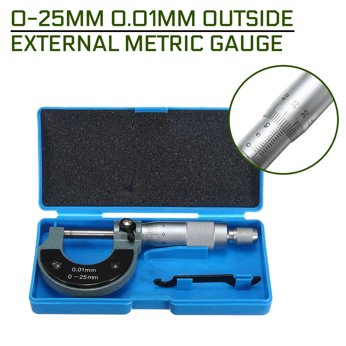 

0.01mm 0-25mm Outside External Metric Gauge Micrometer Machinist Measuring with Box Accurate Measuring Tool
