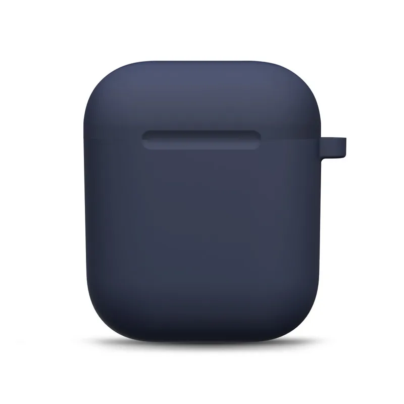 Мини Мягкий силиконовый чехол для Apple Airpods противоударный чехол для Apple гарнитура для Airpods чехол s ультра тонкий Air Pods защитный чехол - Цвет: Dark Blue
