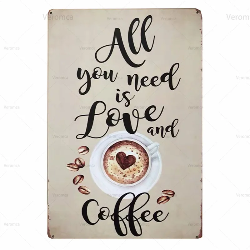 

Coffee Cupcakes Vintage Metal Tin Signs Poster Drink Wall Art Plate Bars Kitchen Pub Coffee Shop Dessert Shop Wall Decor