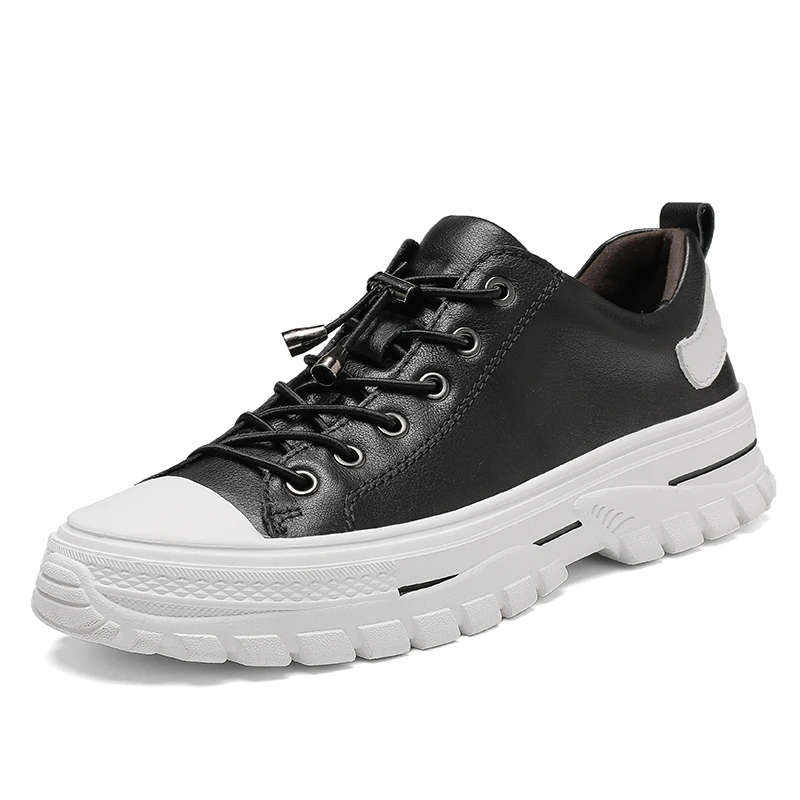 Мужские кожаные кроссовки CLAXNEO модная весенне-Летняя мужская обувь белого цвета