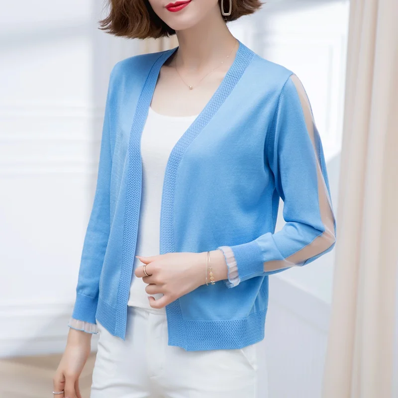 Маленький вязаный кардиган женская короткая летняя рубашка с подтяжками и юбкой