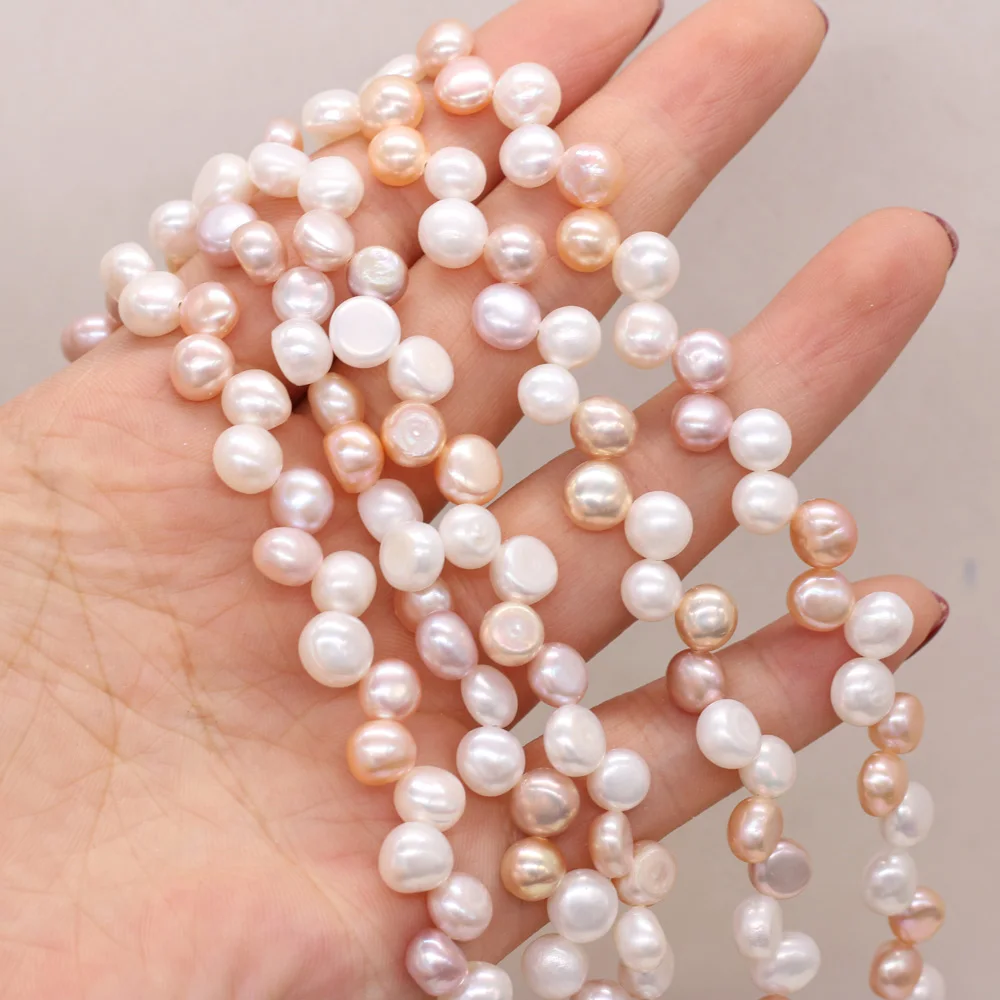 

Natural Freshwater Pearl Beads Twenty Eight Hole Flat Loose Beads For jewelry making DIY necklace bracelet accessories 7-8mm