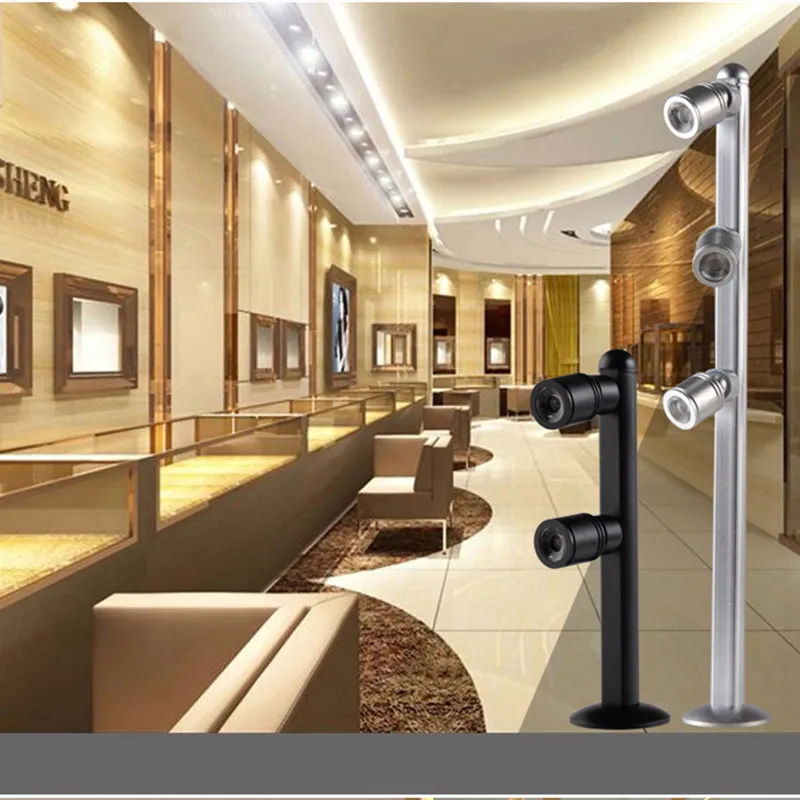 

Led Showcase Light 2w 3w 5w 220V Adjustable spotlights Exhibition DC12V Led Mini 20cm Jewelry Display Light For Diamond Store
