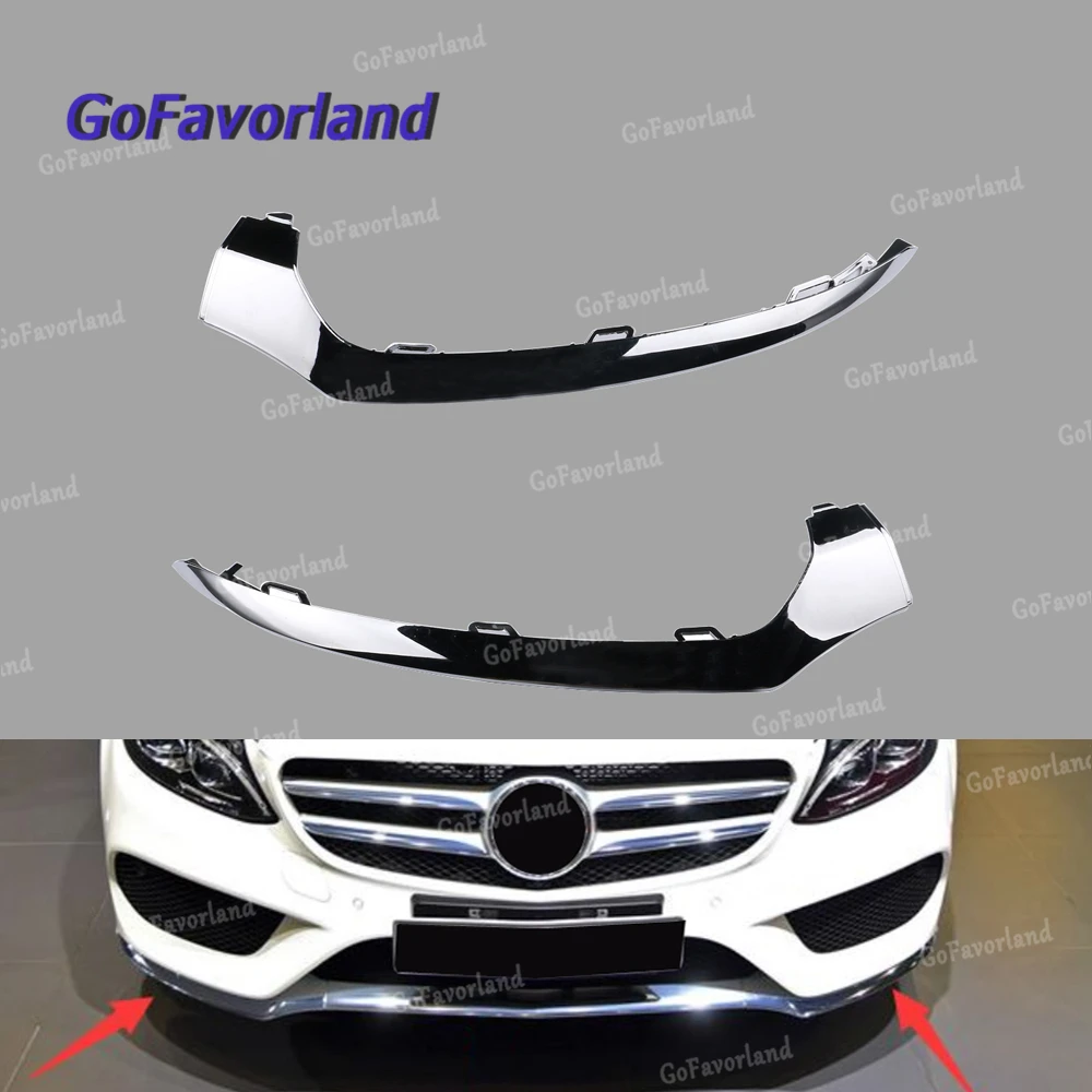 

Pair Left Right Side Front Bumper Chrome Trim Molding 2058851374 2058851474 For Mercedes W205 C300 C350 C200 2014 2015 2016 2017